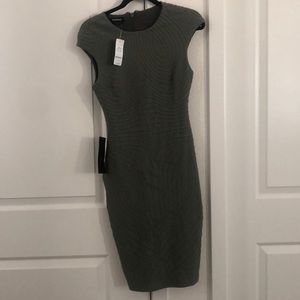 Green fitted Bebe Medium dress NWT